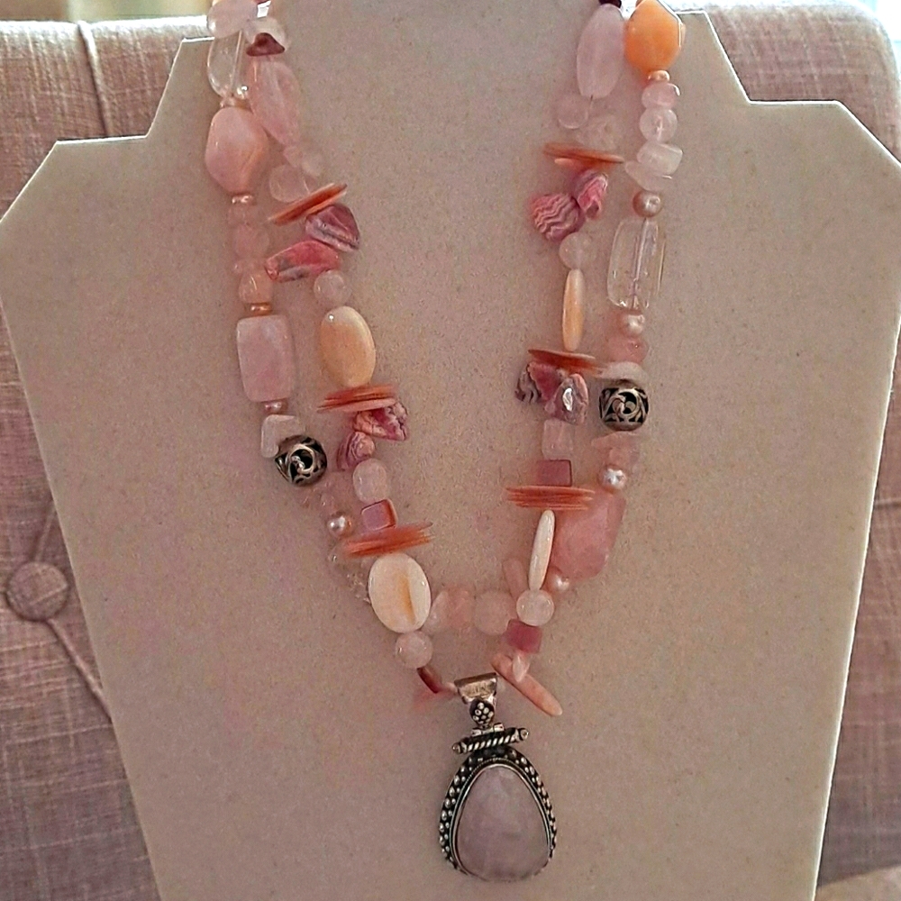 Genuine Sterling & Gemstone necklace with Pendant